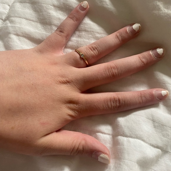 Paris Jewellers Stackable Ring With .05 Carat Diamond In 10kt Yellow Gold - Picture 1 of 5